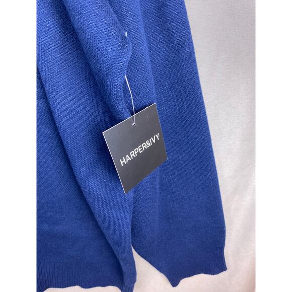 NWT Womens Harper & Ivy New York Sweater size XL Navy Pullover Preppy Spellout - Picture 9 of 10